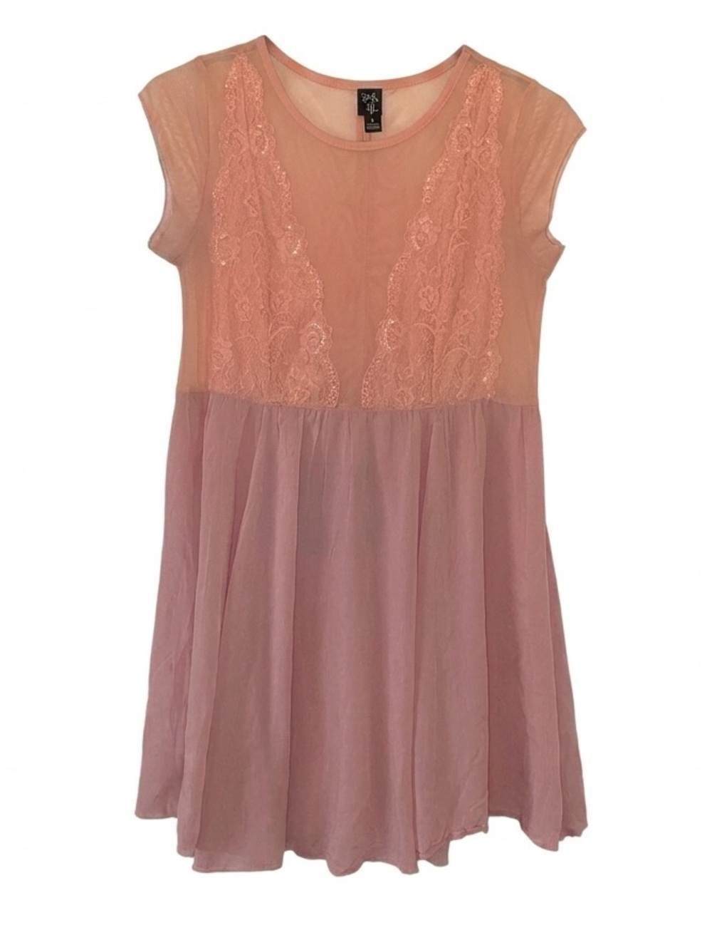 Free People Intimately Pink Lace Mini Dress Flowy Feminine Small Summer Shower